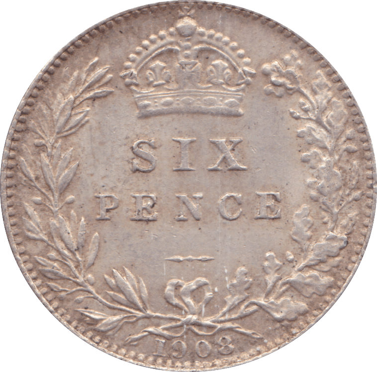 1908 SIXPENCE ( EF ) B - Sixpence - Cambridgeshire Coins