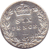 1908 SIXPENCE ( EF ) - Sixpence - Cambridgeshire Coins
