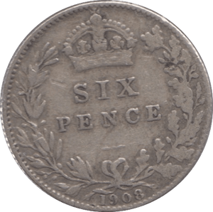 1908 SIXPENCE ( F ) - Sixpence - Cambridgeshire Coins