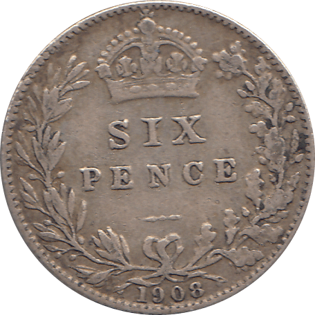 1908 SIXPENCE ( GF ) 2 - Sixpence - Cambridgeshire Coins