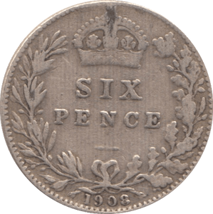 1908 SIXPENCE ( GF ) 4 - Sixpence - Cambridgeshire Coins