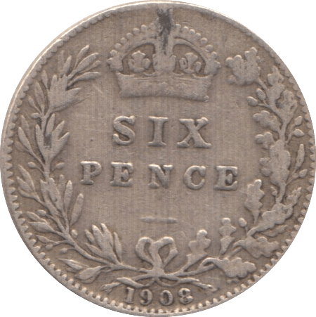 1908 SIXPENCE ( GF ) 4 - Sixpence - Cambridgeshire Coins