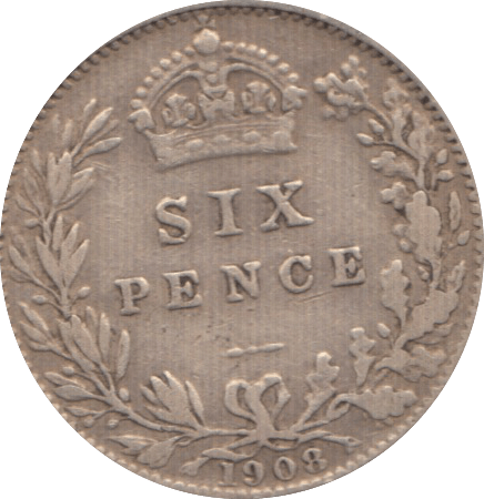 1908 SIXPENCE ( GF ) 4 - Sixpence - Cambridgeshire Coins