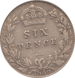 1908 SIXPENCE ( GF ) 4 - Sixpence - Cambridgeshire Coins