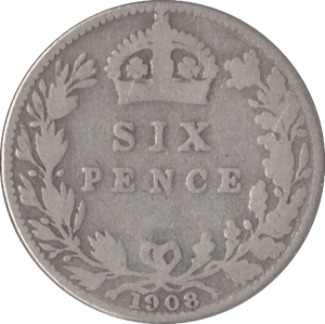 1908 SIXPENCE ( NF ) - Sixpence - Cambridgeshire Coins