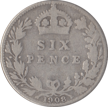 1908 SIXPENCE ( NF ) - Sixpence - Cambridgeshire Coins