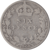 1908 SIXPENCE ( NF ) - Sixpence - Cambridgeshire Coins