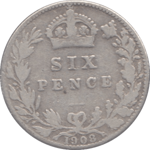 1908 SIXPENCE ( NF ) - Sixpence - Cambridgeshire Coins