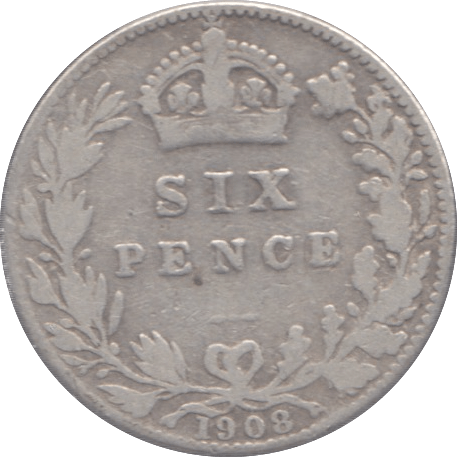1908 SIXPENCE ( NF ) - Sixpence - Cambridgeshire Coins