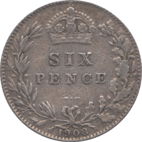 1908 SIXPENCE ( VF ) - Sixpence - Cambridgeshire Coins