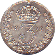 1908 THREEPENCE ( AUNC ) - Threepence - Cambridgeshire Coins