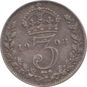 1908 THREEPENCE ( FINE ) - Threepence - Cambridgeshire Coins