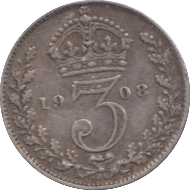 1908 THREEPENCE ( FINE ) - Threepence - Cambridgeshire Coins