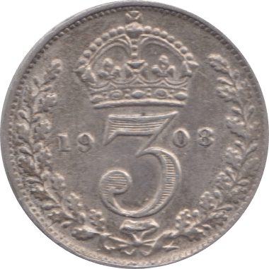 1908 THREEPENCE ( GVF ) 3 - Threepence - Cambridgeshire Coins