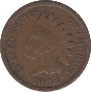 1908 USA ONE CENT - WORLD COINS - Cambridgeshire Coins