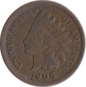 1908 USA ONE CENT - WORLD COINS - Cambridgeshire Coins