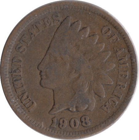 1908 USA ONE CENT - WORLD COINS - Cambridgeshire Coins
