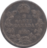1909 CANADA SILVER 5 CENTS - WORLD SILVER COINS - Cambridgeshire Coins