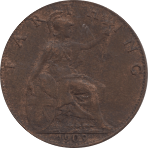 1909 FARTHING 2 ( EF ) 40 - Farthing - Cambridgeshire Coins