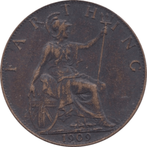 1909 FARTHING ( EF ) - Farthing - Cambridgeshire Coins