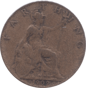 1909 FARTHING ( FINE ) 5 - Farthing - Cambridgeshire Coins