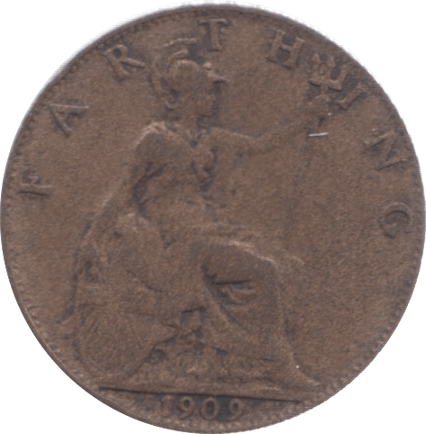 1909 FARTHING ( FINE ) 5 - Farthing - Cambridgeshire Coins