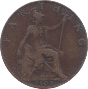 1909 FARTHING ( FINE ) 5 - Farthing - Cambridgeshire Coins