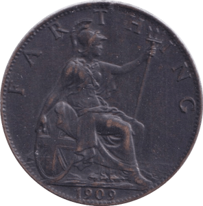 1909 FARTHING ( UNC ) - Farthing - Cambridgeshire Coins