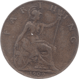1909 FARTHING ( VF ) 23 - Farthing - Cambridgeshire Coins