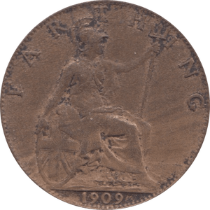 1909 FARTHING ( VF ) - Farthing - Cambridgeshire Coins