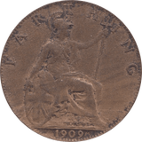 1909 FARTHING ( VF ) - Farthing - Cambridgeshire Coins