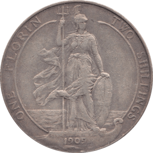 1909 FLORIN ( GF ) 11 - Two SHILLINGS - Cambridgeshire Coins