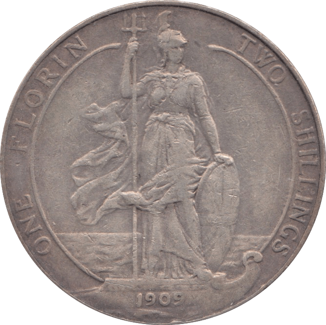 1909 FLORIN ( GF ) 11 - Two SHILLINGS - Cambridgeshire Coins