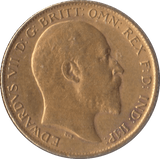 1909 GOLD HALF SOVEREIGN ( EF ) 1 - Half Sovereign - Cambridgeshire Coins