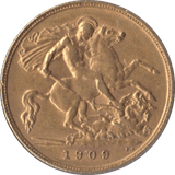 1909 GOLD HALF SOVEREIGN ( EF ) 1 - Half Sovereign - Cambridgeshire Coins