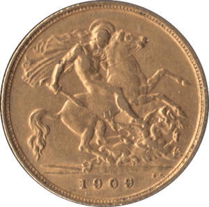 1909 GOLD HALF SOVEREIGN ( EF ) 2 - Half Sovereign - Cambridgeshire Coins