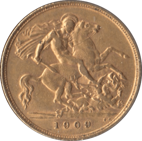 1909 GOLD HALF SOVEREIGN ( EF ) 2 - Half Sovereign - Cambridgeshire Coins