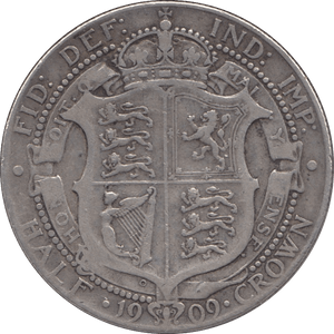 1909 HALFCROWN ( FINE ) 2 - Halfcrown - Cambridgeshire Coins