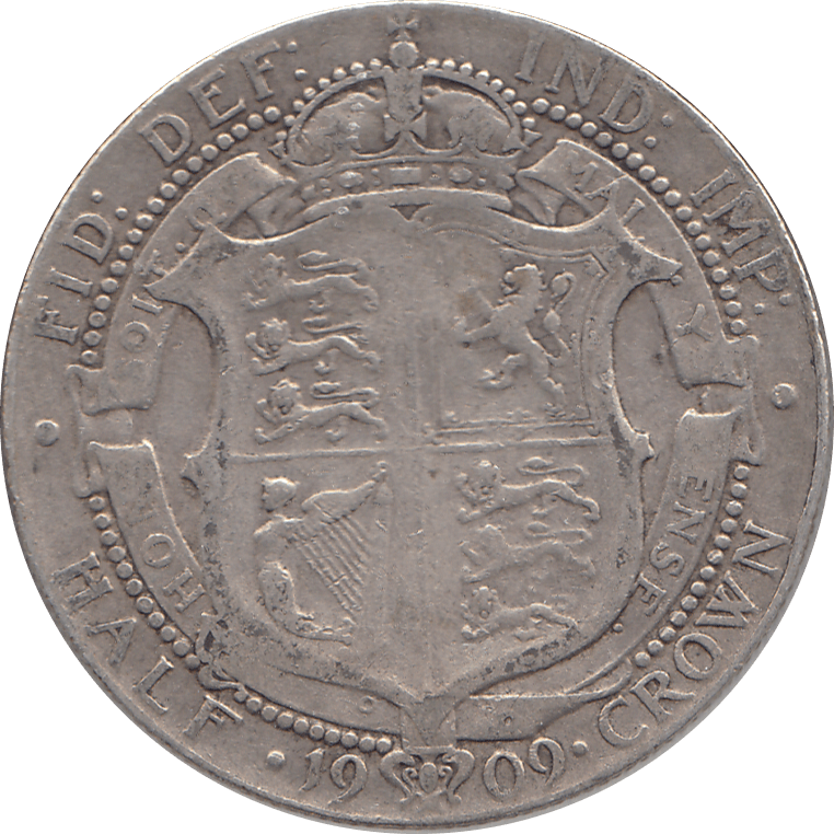1909 HALFCROWN ( FINE ) 3 - Halfcrown - Cambridgeshire Coins