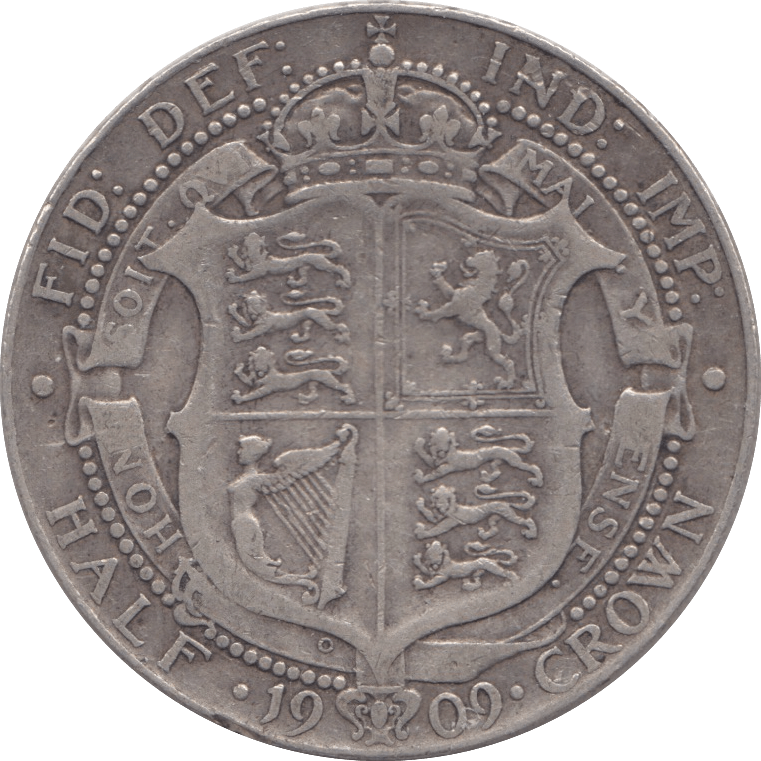 1909 HALFCROWN ( FINE ) 3 - Halfcrown - Cambridgeshire Coins