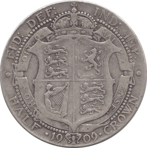 1909 HALFCROWN ( FINE ) 4 - Halfcrown - Cambridgeshire Coins