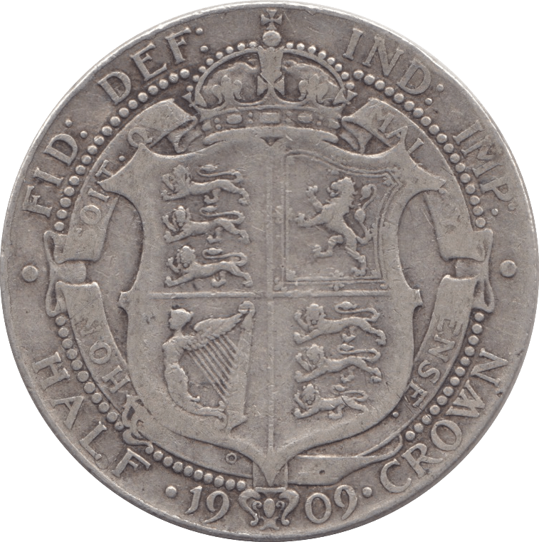 1909 HALFCROWN ( FINE ) 4 - Halfcrown - Cambridgeshire Coins