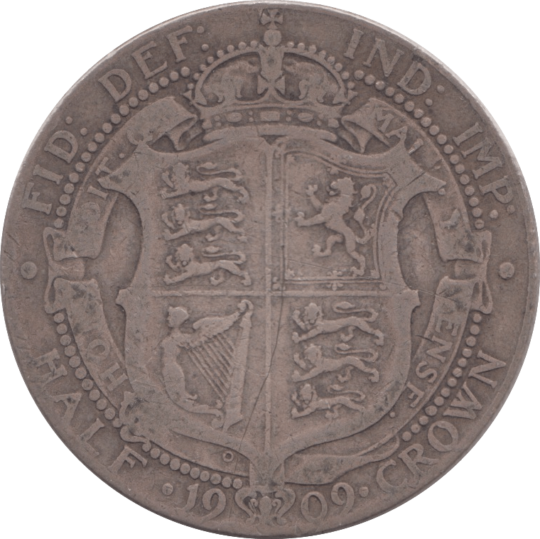1909 HALFCROWN ( FINE ) 5 - Halfcrown - Cambridgeshire Coins