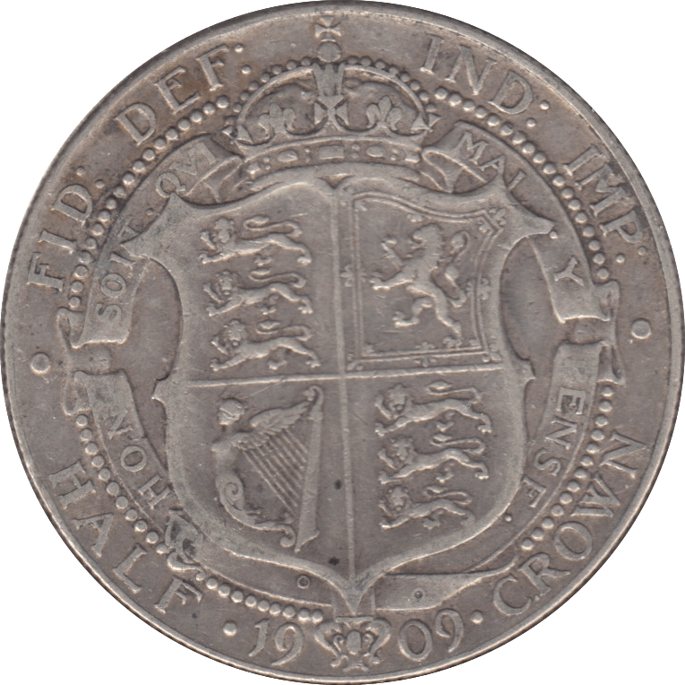 1909 HALFCROWN ( FINE ) 7 - Halfcrown - Cambridgeshire Coins