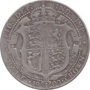 1909 HALFCROWN ( FINE ) - Halfcrown - Cambridgeshire Coins