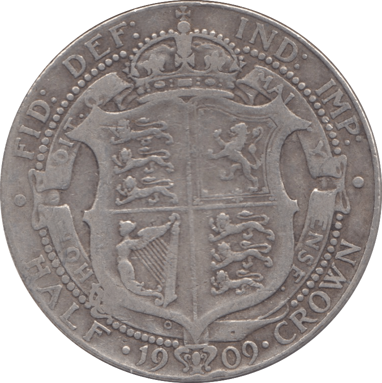 1909 HALFCROWN ( FINE ) - Halfcrown - Cambridgeshire Coins