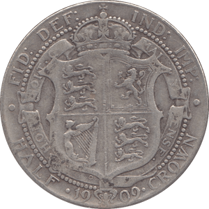 1909 HALFCROWN ( FINE ) - Halfcrown - Cambridgeshire Coins