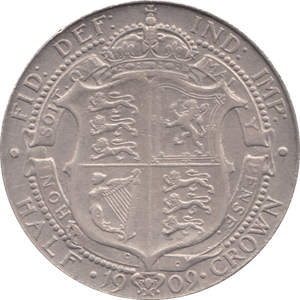 1909 HALFCROWN ( GVF ) - Halfcrown - Cambridgeshire Coins