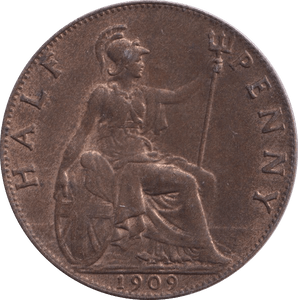 1909 HALFPENNY ( UNC ) - Halfpenny - Cambridgeshire Coins