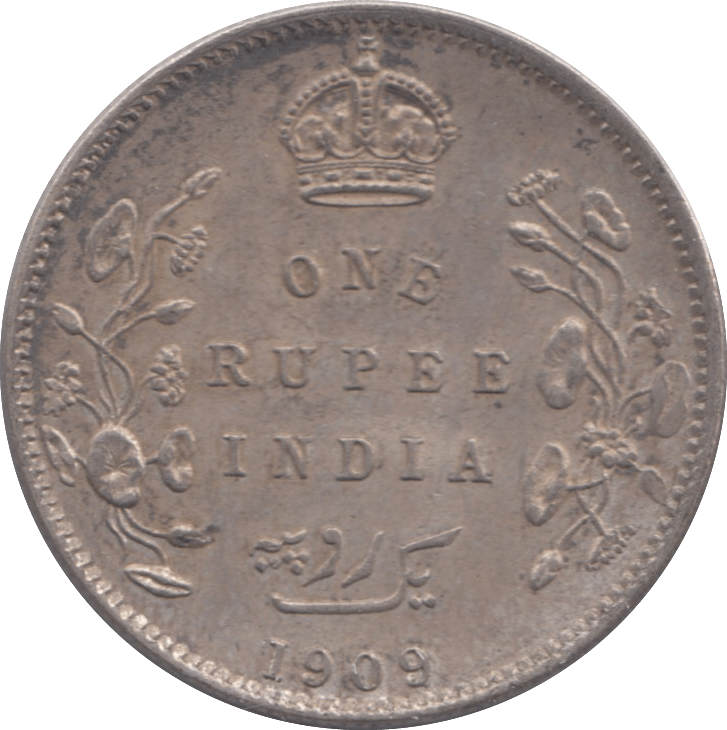 1909 INDIA SILVER ONE RUPEE - SILVER WORLD COINS - Cambridgeshire Coins